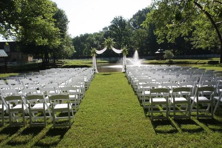 Outdoor wedding setup