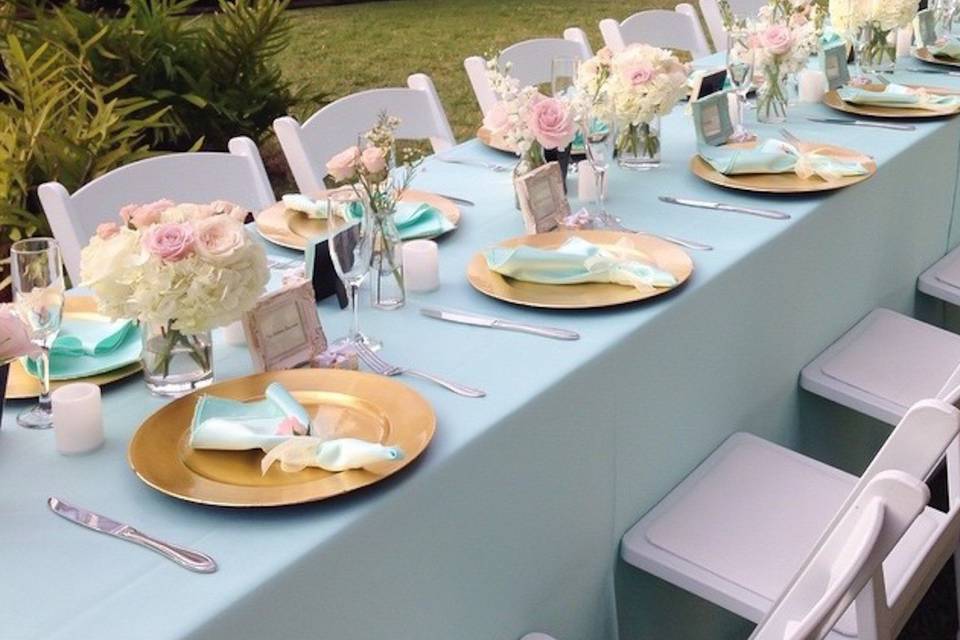 Long pastel table