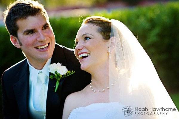 Couple after ceremony in great light