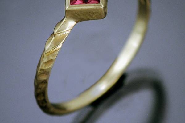 18k gold Stack Rings featuring an assortment of faceted and cabochon gemstones. Priced individually. Call for details!