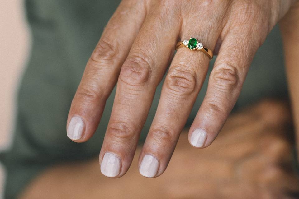 Emerald and diamonds