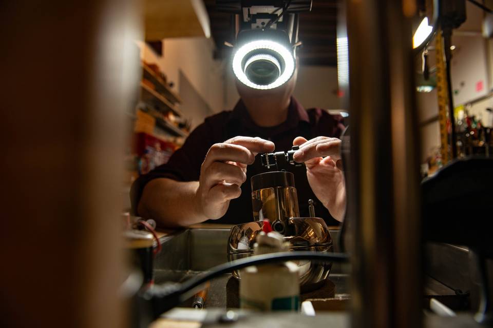 Kevin setting an eternity band