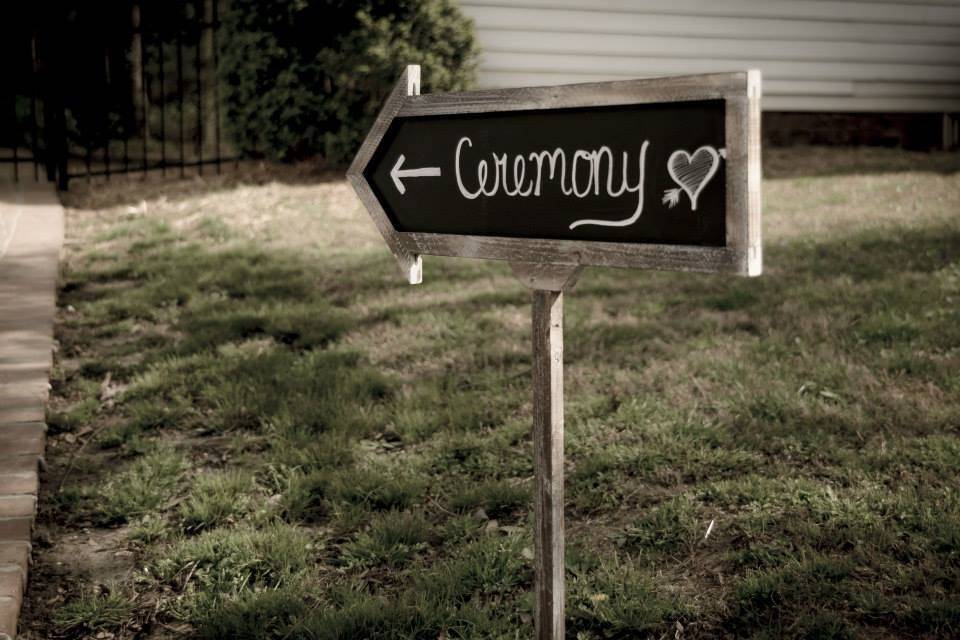 Ceremony direction sign
