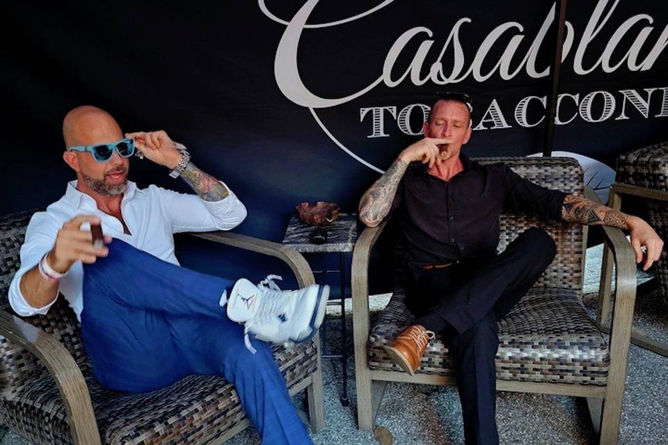 Groomsmen Enjoying Cigars