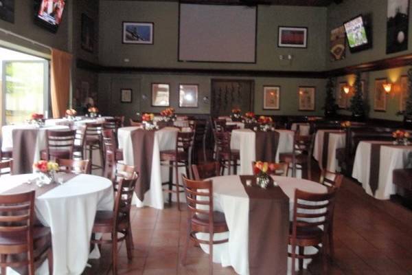 Main Dining Room set for reception.