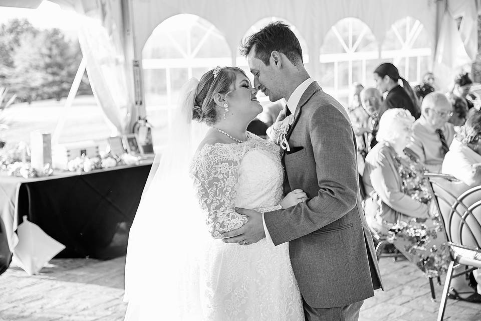 Newlyweds Reception in Tent