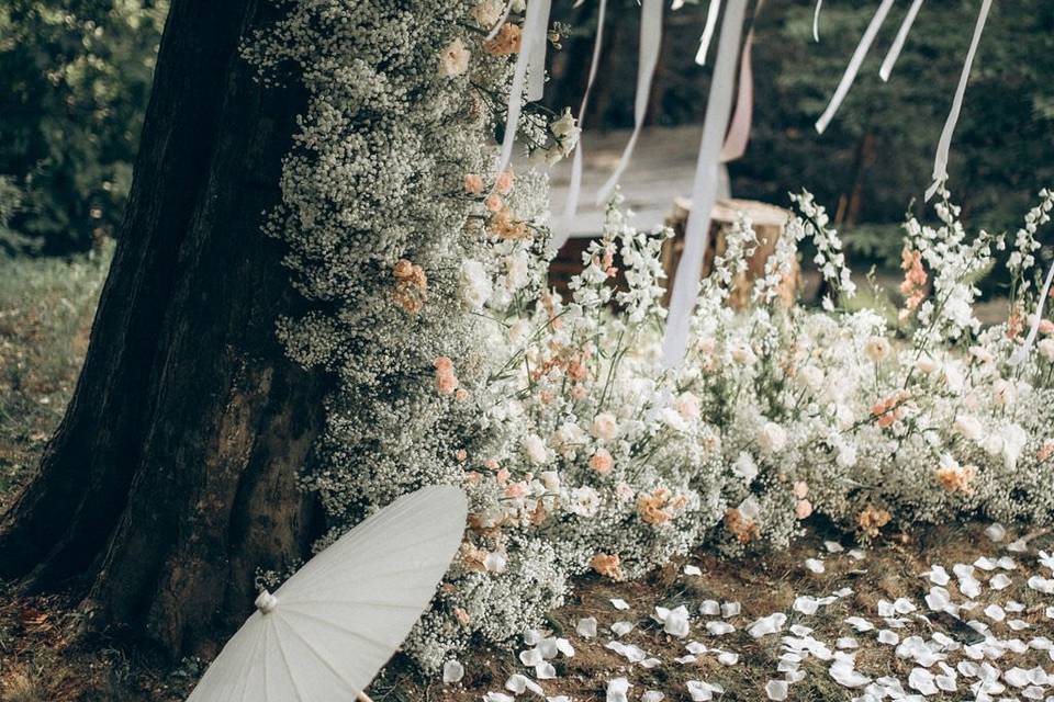 Ceremony under tree
