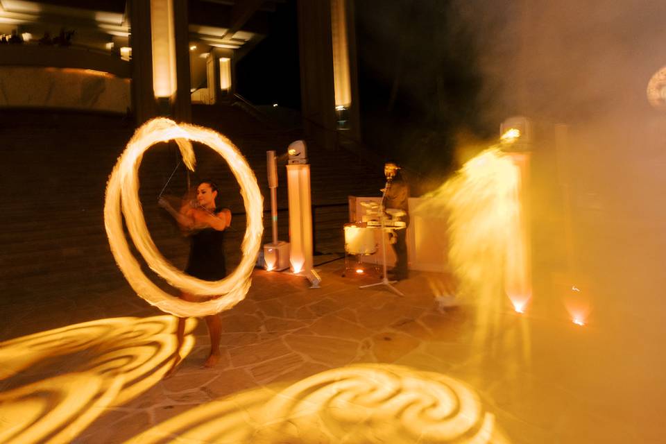 Fire Poi Ball Performance