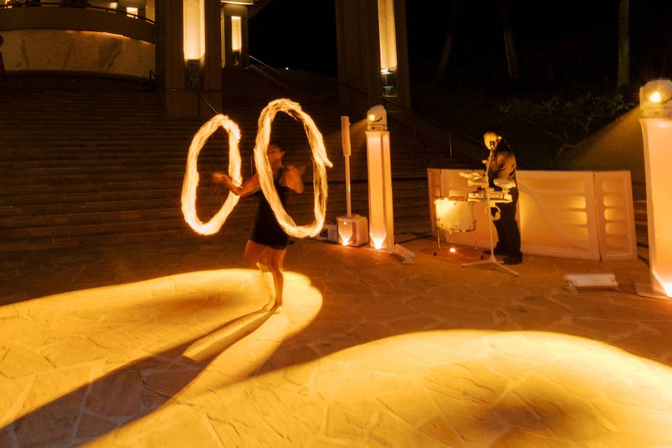 Fire Poi Ball Dance