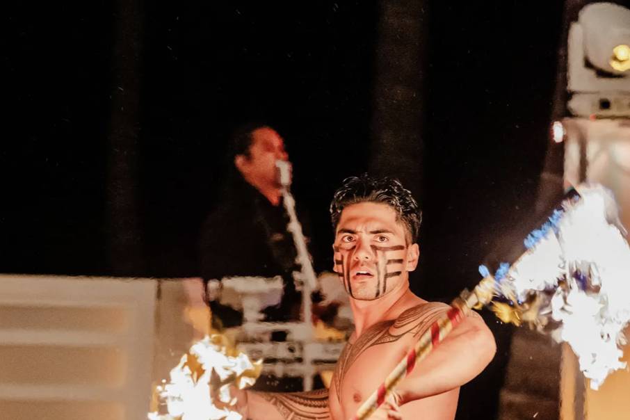 Solo Fire Knife Performance