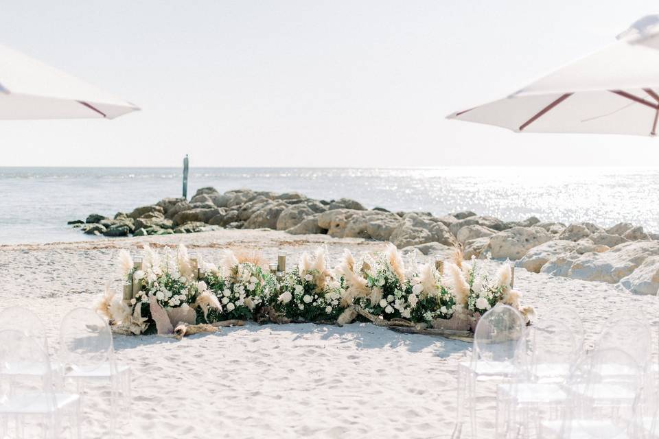 Romantic seaside blue wedding