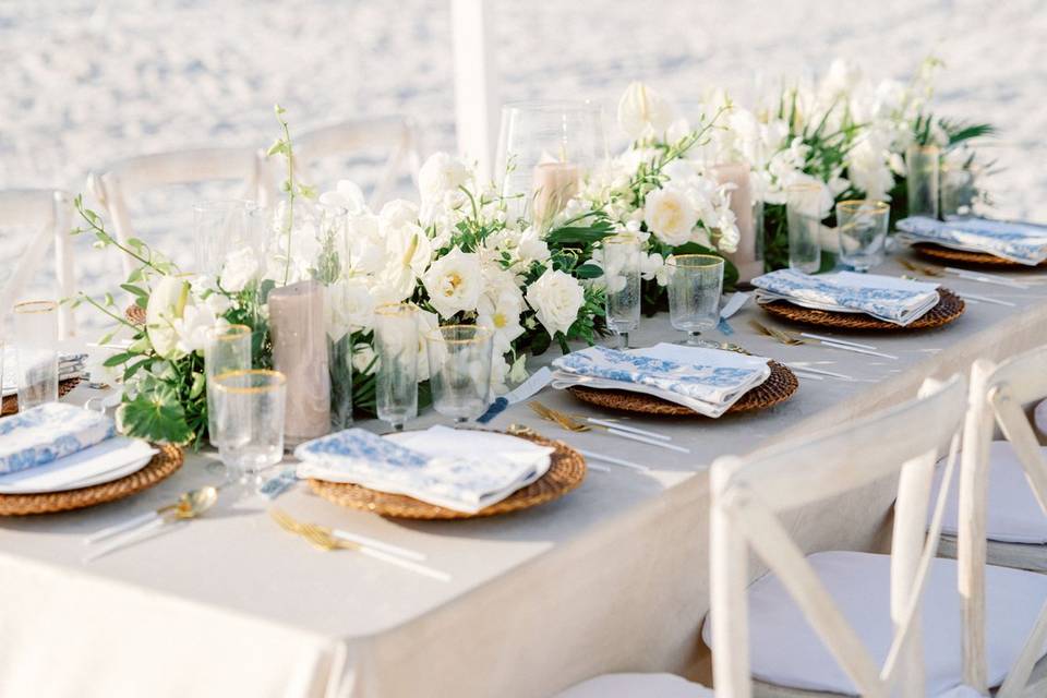 Preppy Coastal Wedding Dinner