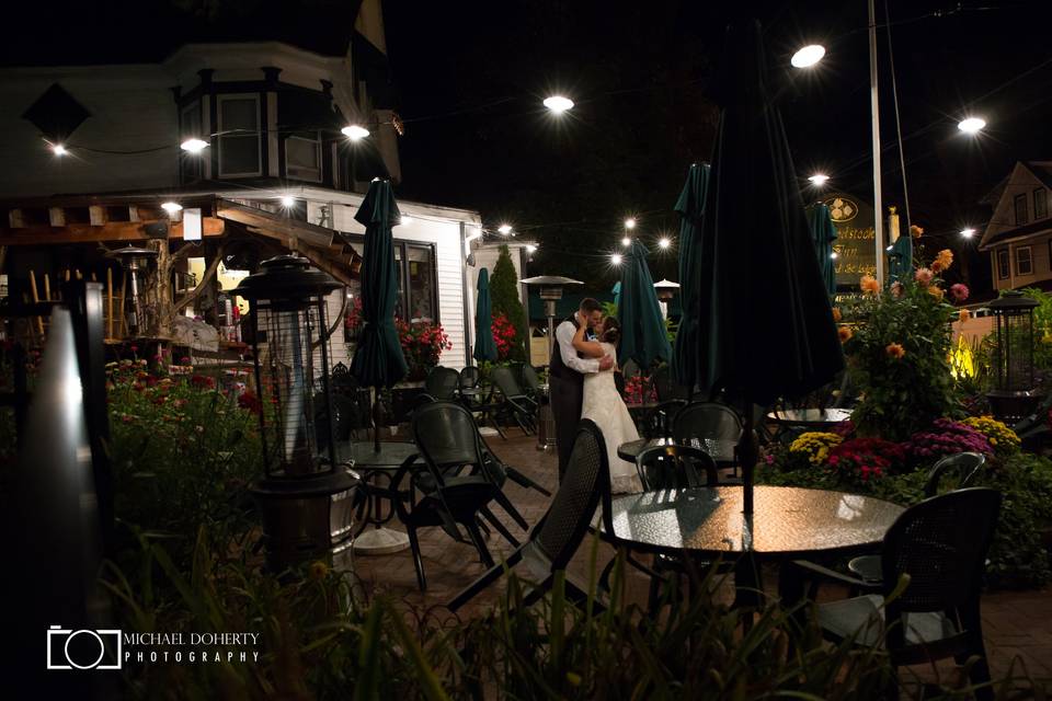 Patio at night