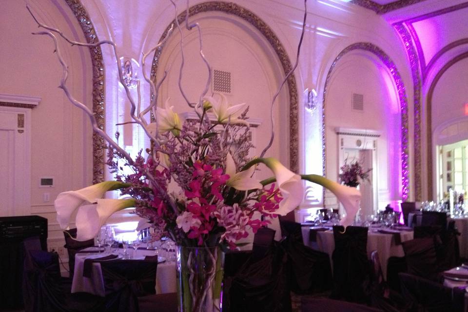 Raised floral centerpiece