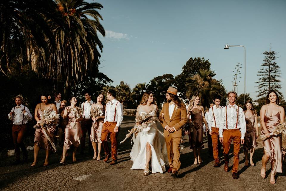 Boho wedding party