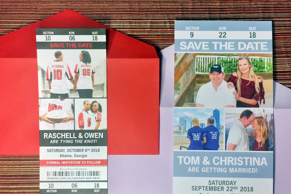 Sport ticket save the date