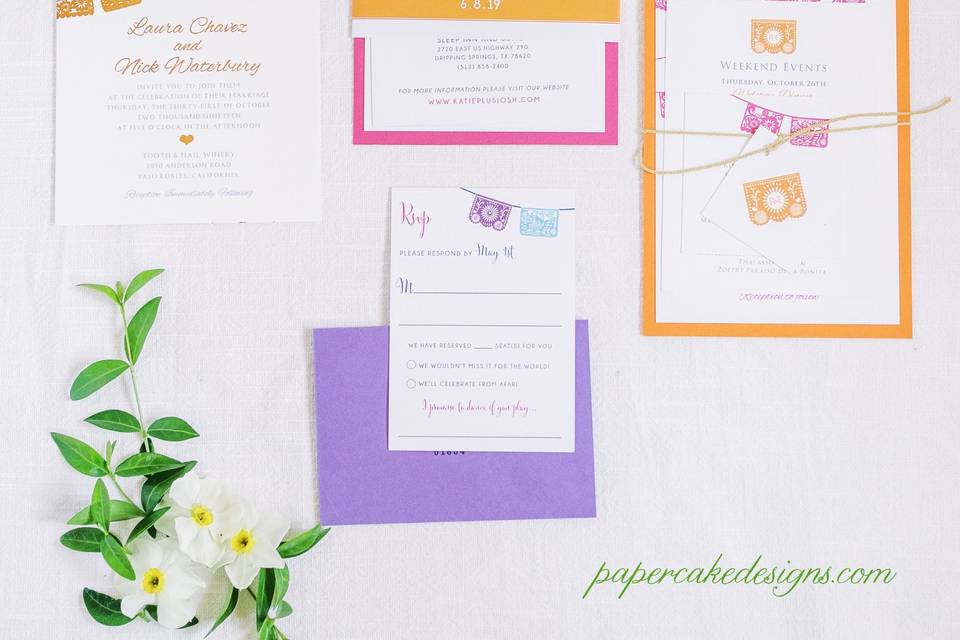 Papel Picado Wedding Invites