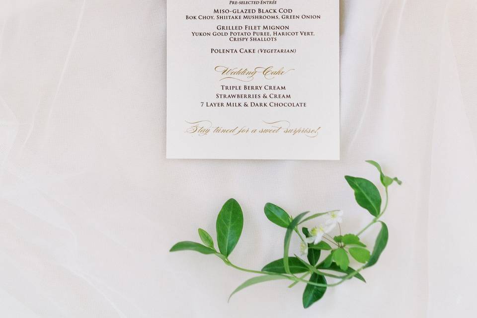 Wedding Menu