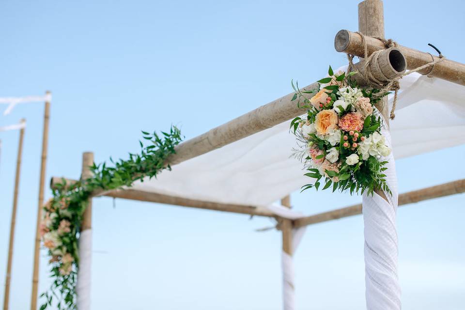 Floral decor in chuppah