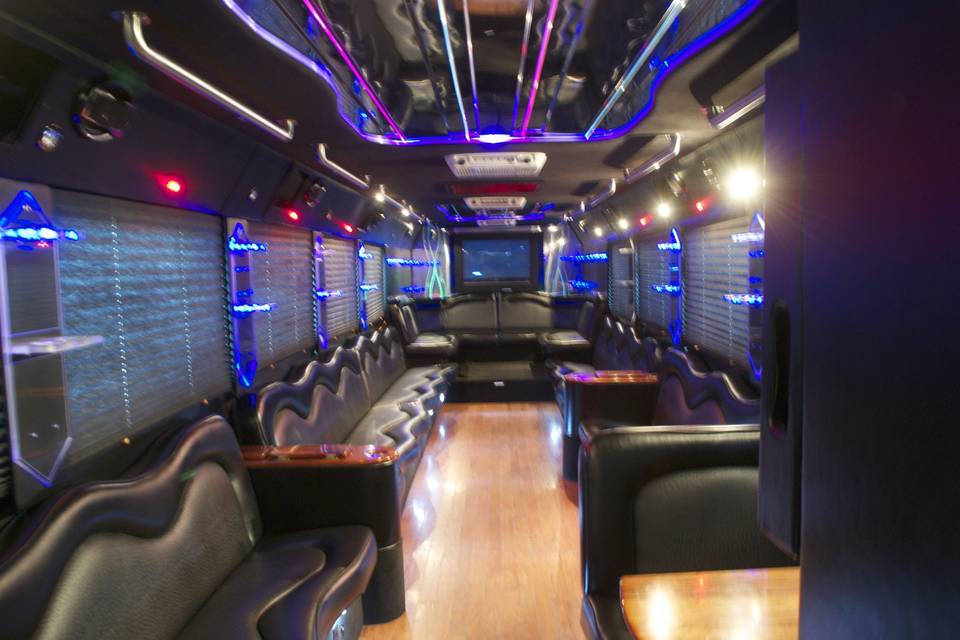 40 Passenger Limo Coach - Interior