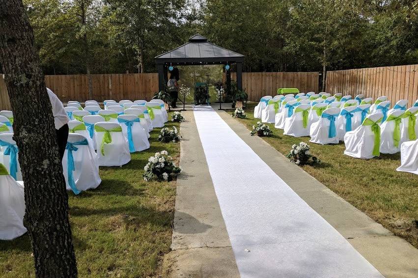 Wedding ceremony setup