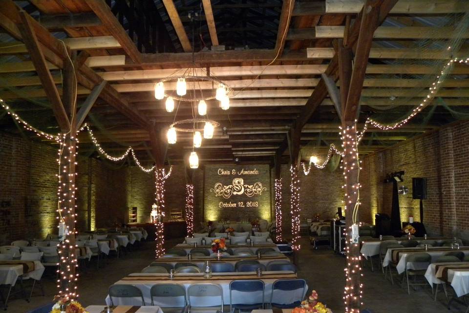 Wedding reception setup