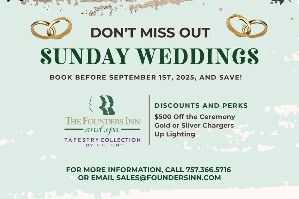 Sunday Weddings Promotion
