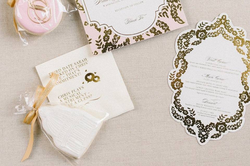 Blush and Gold Foil Invitation