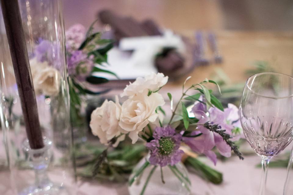 Purple place setting