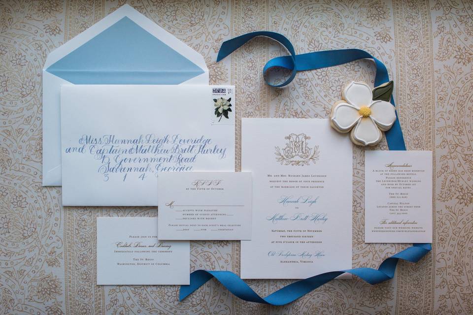 Monogram on invitation