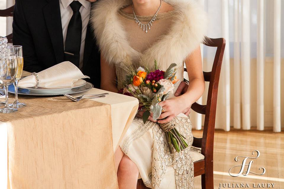 Couple during the reception