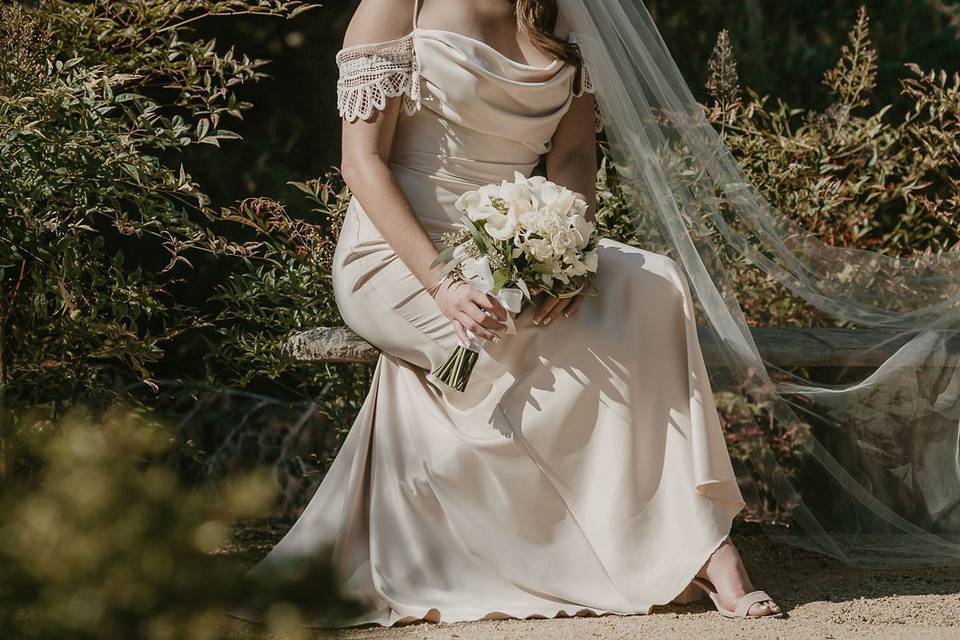 Bride in garden