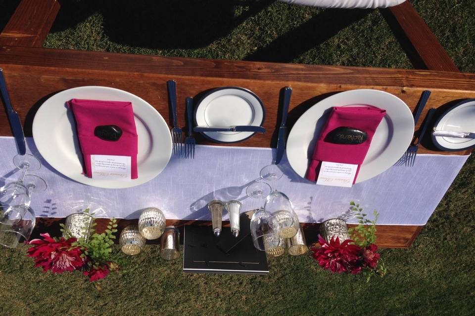 Sweetheart table for the bride & groom