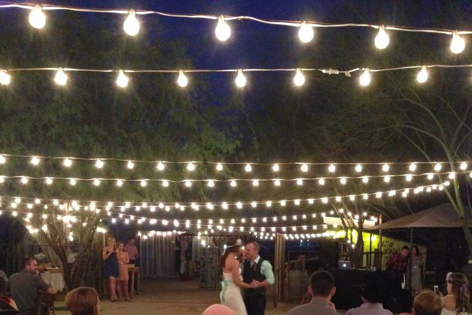 First Dance under the stars and bistro lights