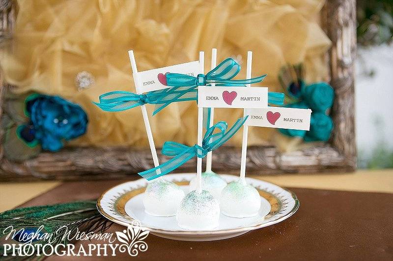 Peacock Cake Pop tag