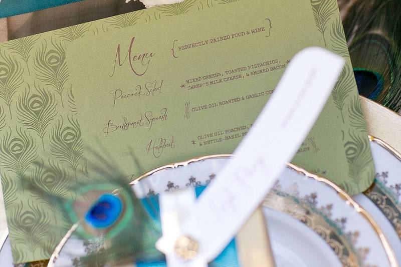 Peacock Place setting