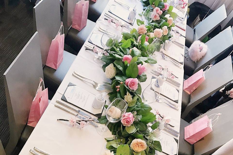 Pink table cloths