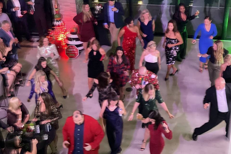 Over the dance floor