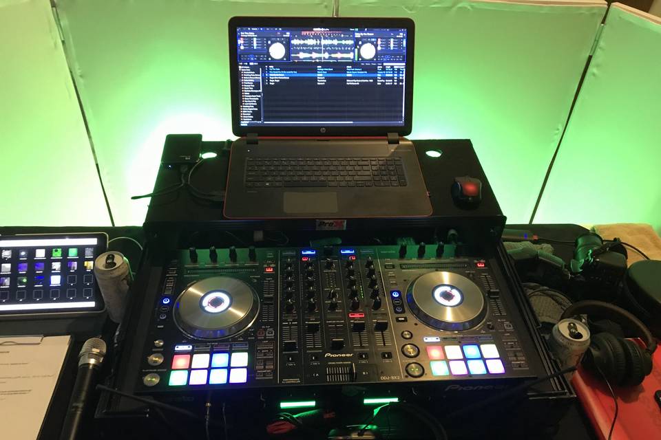 Professional DJ Controller and Laptop