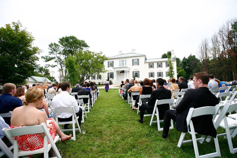 Ceremony on front lawn