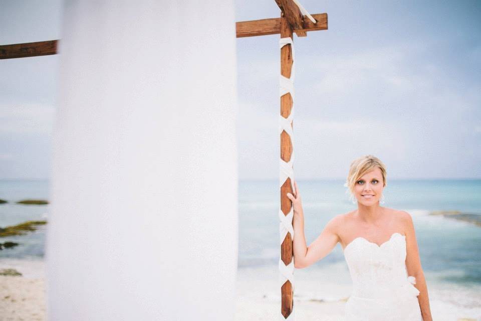 Bride at the beach