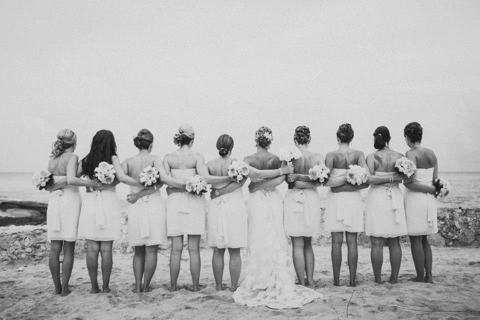 Bride and bridesmaids