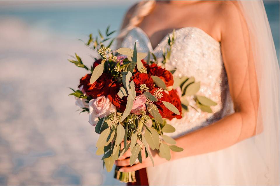 Bride holding her bouquet