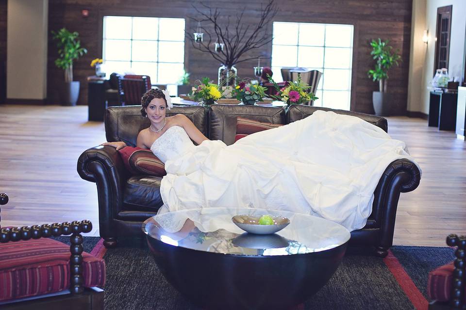 Bride in The Hotel Lobby