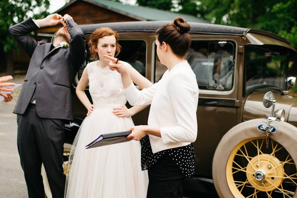 Doin' my organizational thang with Mrs. Bride (while Mr. Groom puts eye drops in behind us!)
May 2015
Photo Credit: Becka Pillmore Photography
Location: Camp Manatawny, Pa