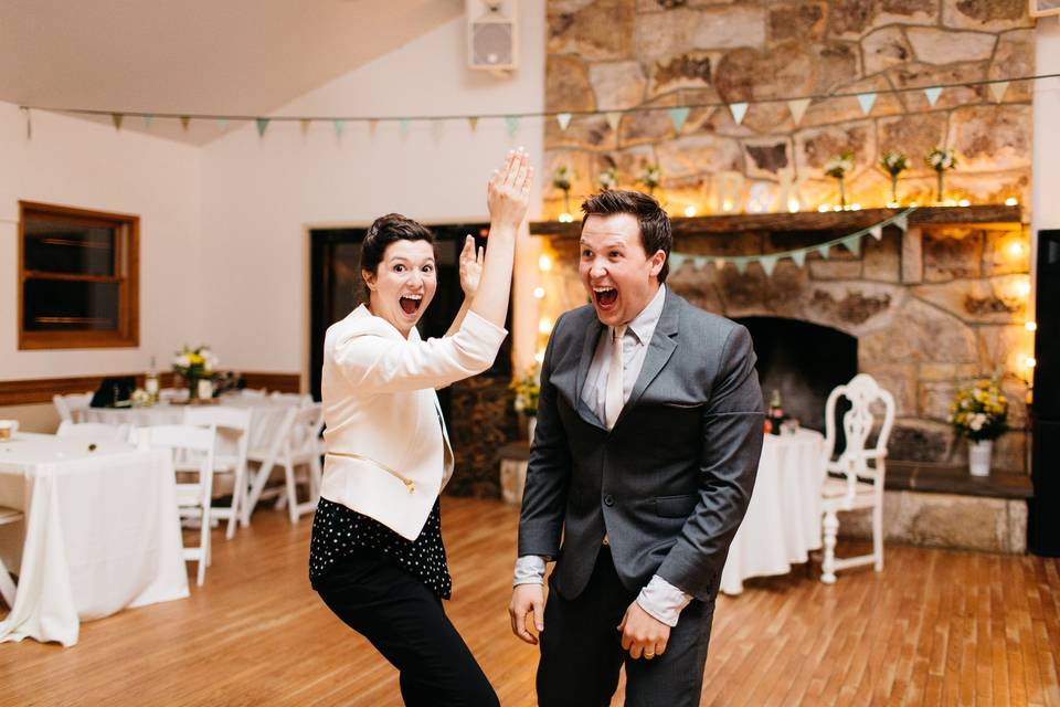 Aaaaand we were caught tearin' it up after the Bride & Groom send off. It's 