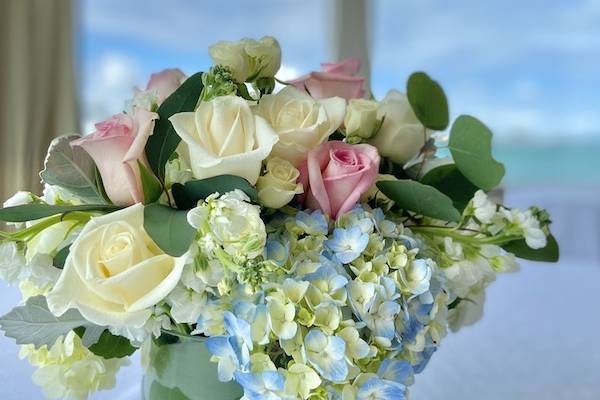 Blue and Blush Centerpiece