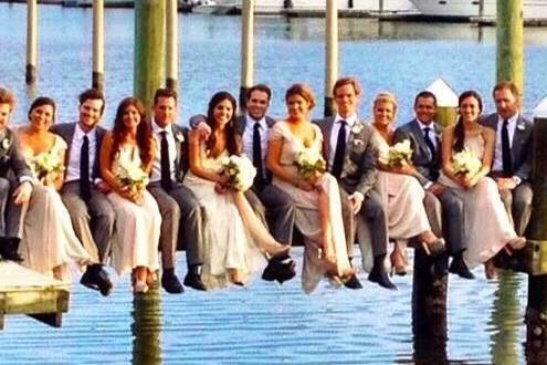 Bridal Party on Dock