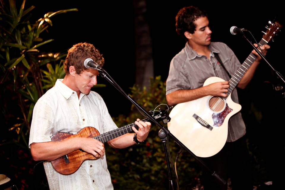 Tuning the guitars