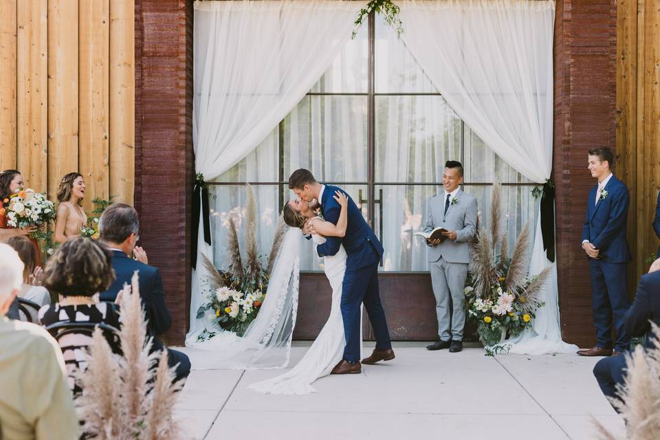 The Barn Patio Ceremony